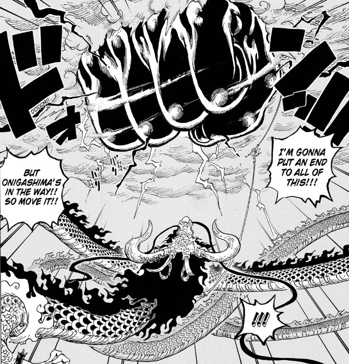 Luffy Hits Kaidou With A Red Hawk In Episode 1015 Of One Piece Sempre Fui Geek