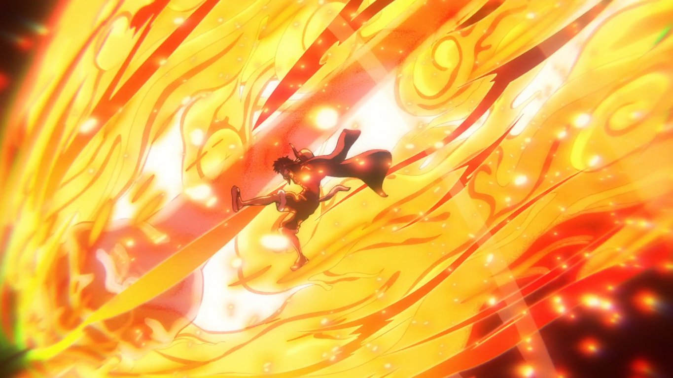 Luffy Hits Kaidou With A Red Hawk In Episode 1015 Of One Piece Sempre Fui Geek