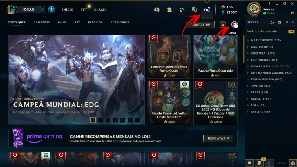 Como consultar o histórico de compras recentes no LoL?